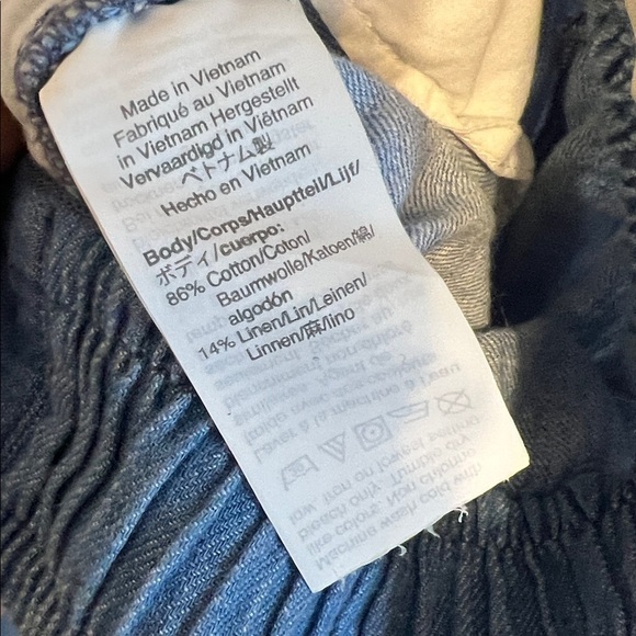 Madewell Chambray Huston Soft Denim Linen Pull on Crop High Rise Wide Leg Pants - Picture 9 of 9